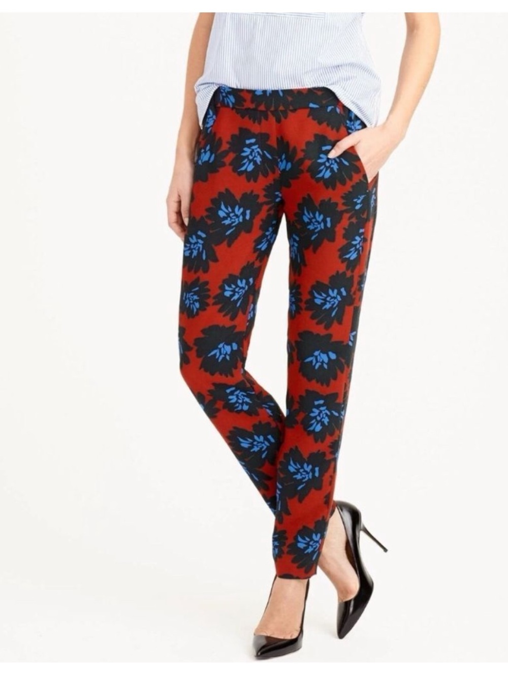 J. Crew Brick Firework straight leg pants